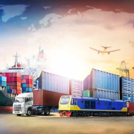 Global business logistics import export background and container cargo transport concept